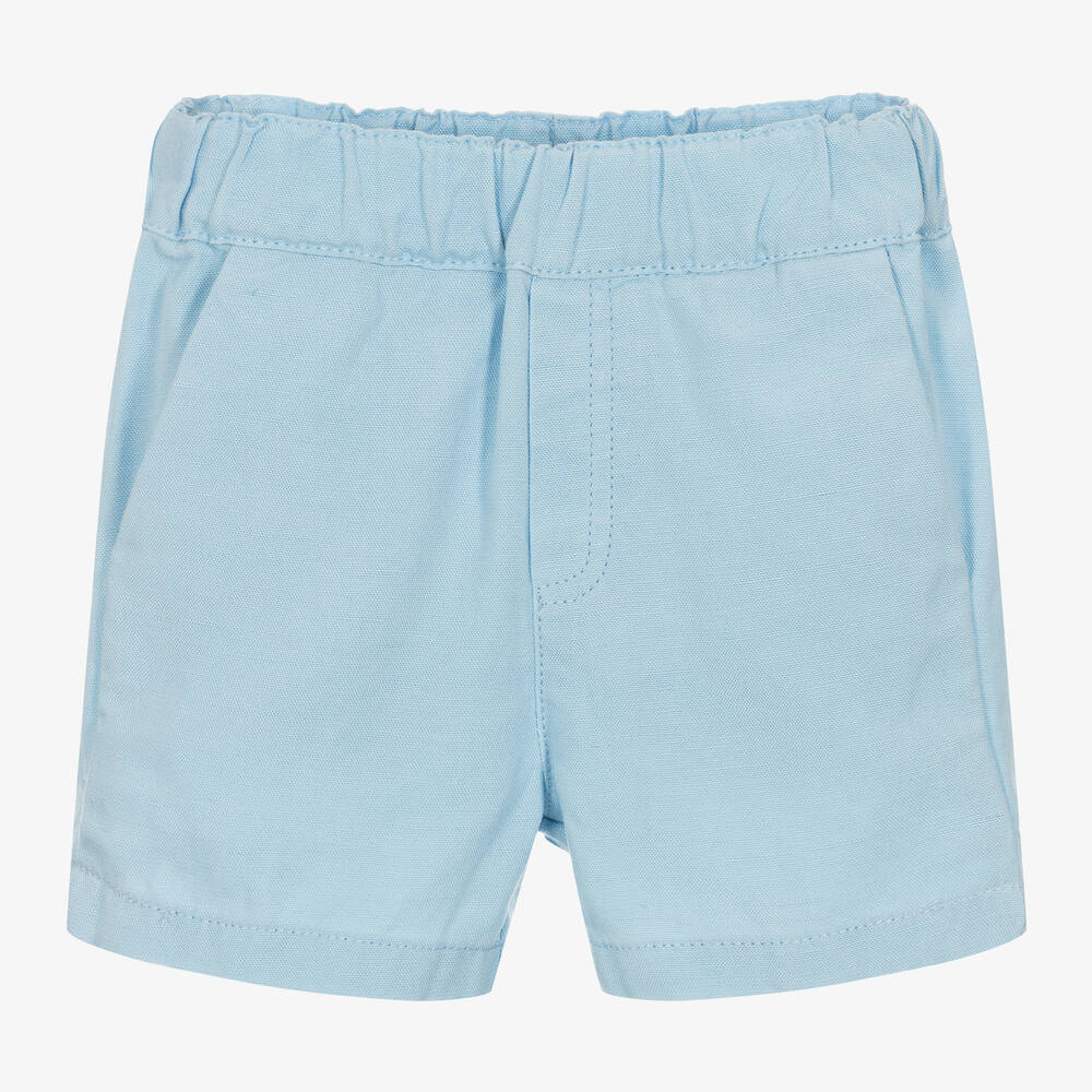 Boys blue linen shorts clearance