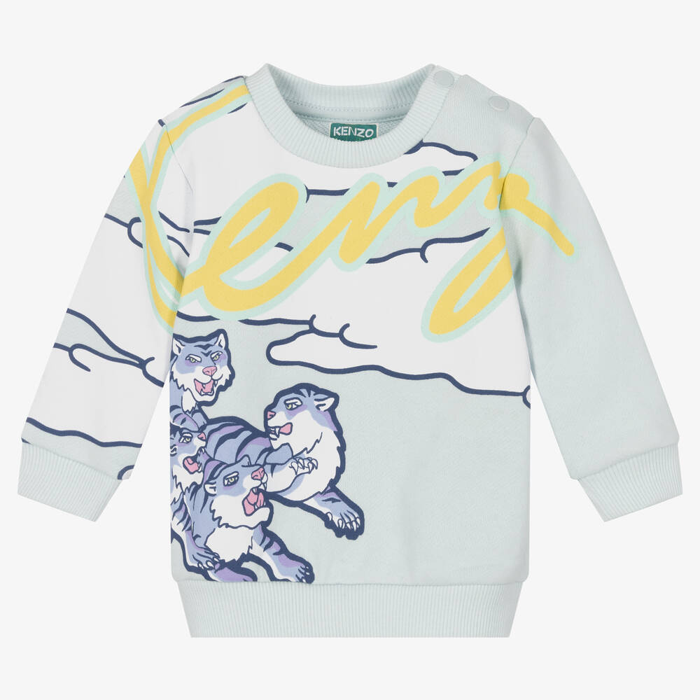 KENZO KIDS - Sweat bleu en coton garçon | Childrensalon