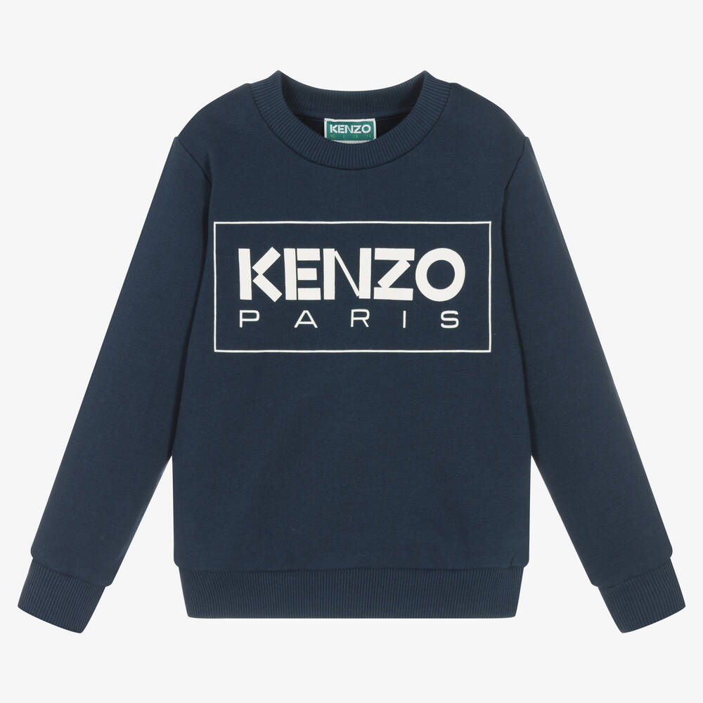KENZO KIDS - Синий хлопковый свитшот для мальчиков | Childrensalon