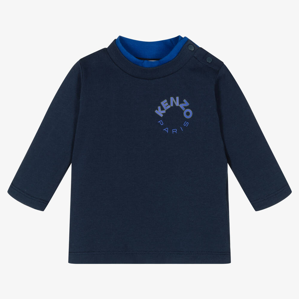 KENZO KIDS - Boys Blue Cotton Top | Childrensalon