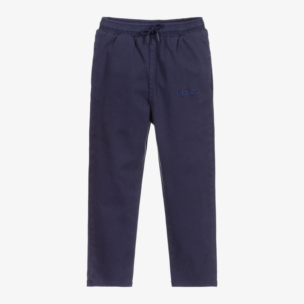 KENZO KIDS - Синие хлопковые брюки для мальчиков | Childrensalon