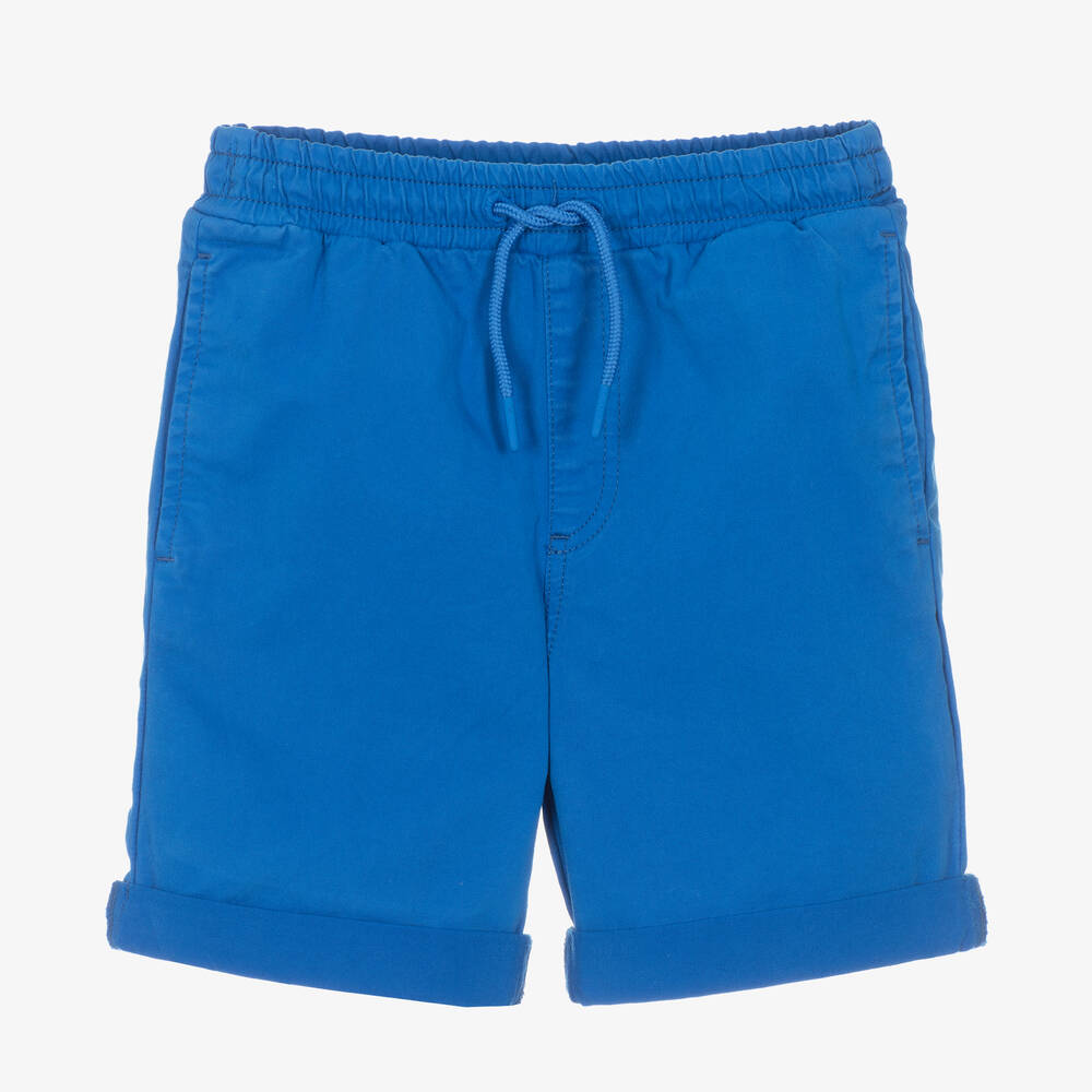 KENZO KIDS - Boys Blue Cotton Twill Bermuda Shorts | Childrensalon