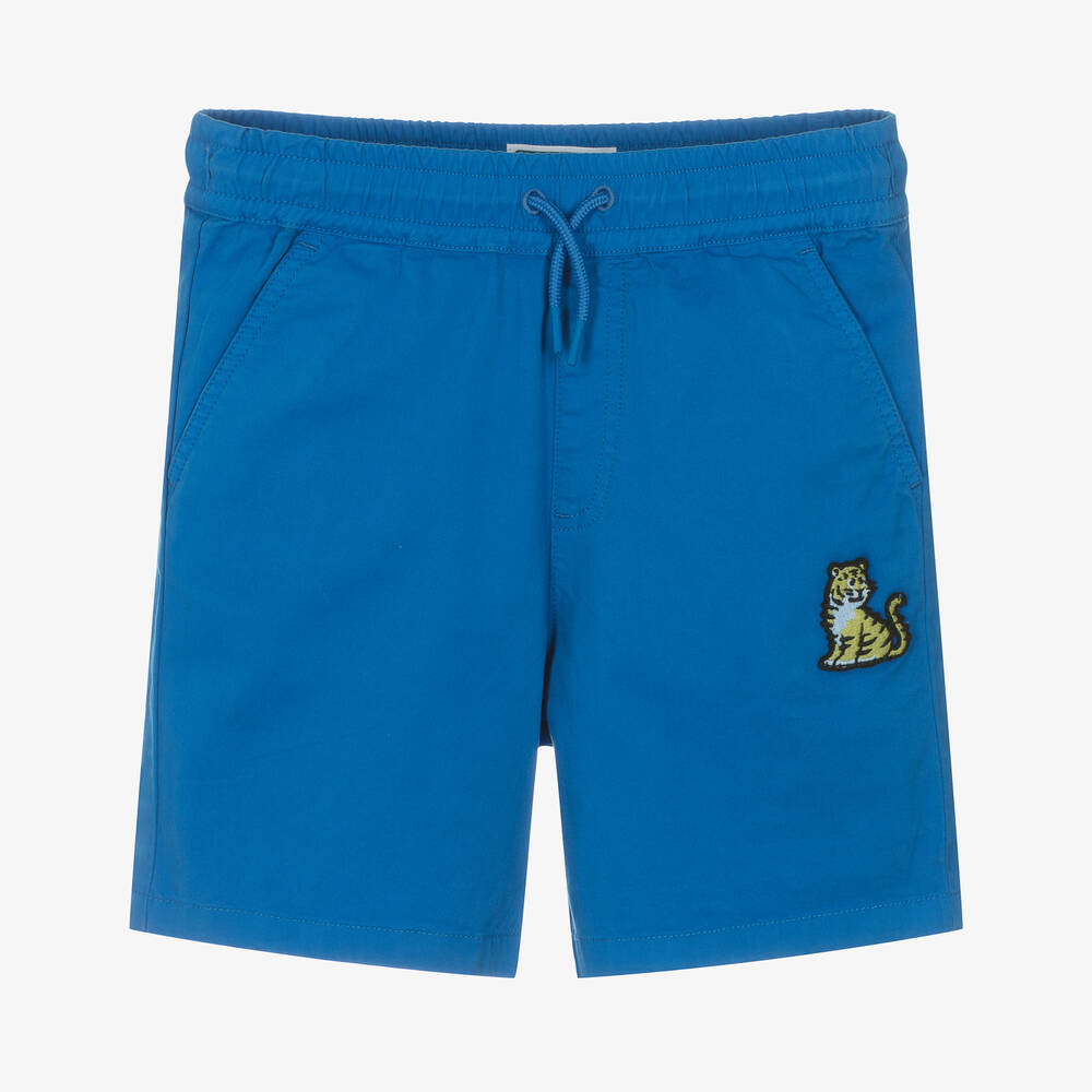 KENZO KIDS-Голубые шорты из хлопкового твила для мальчиков | Childrensalon Outlet