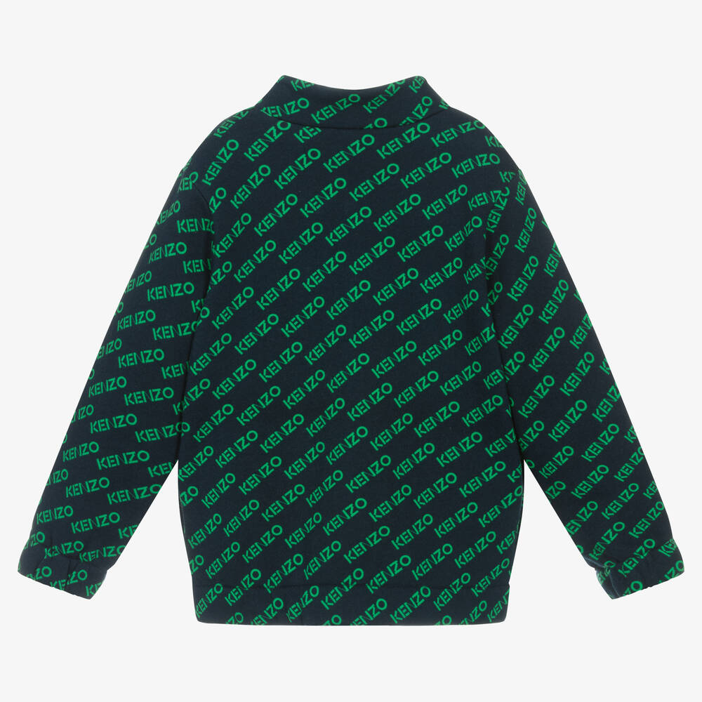 KENZO KIDS-Синий хлопковый топ на молнии для мальчиков | Childrensalon Outlet