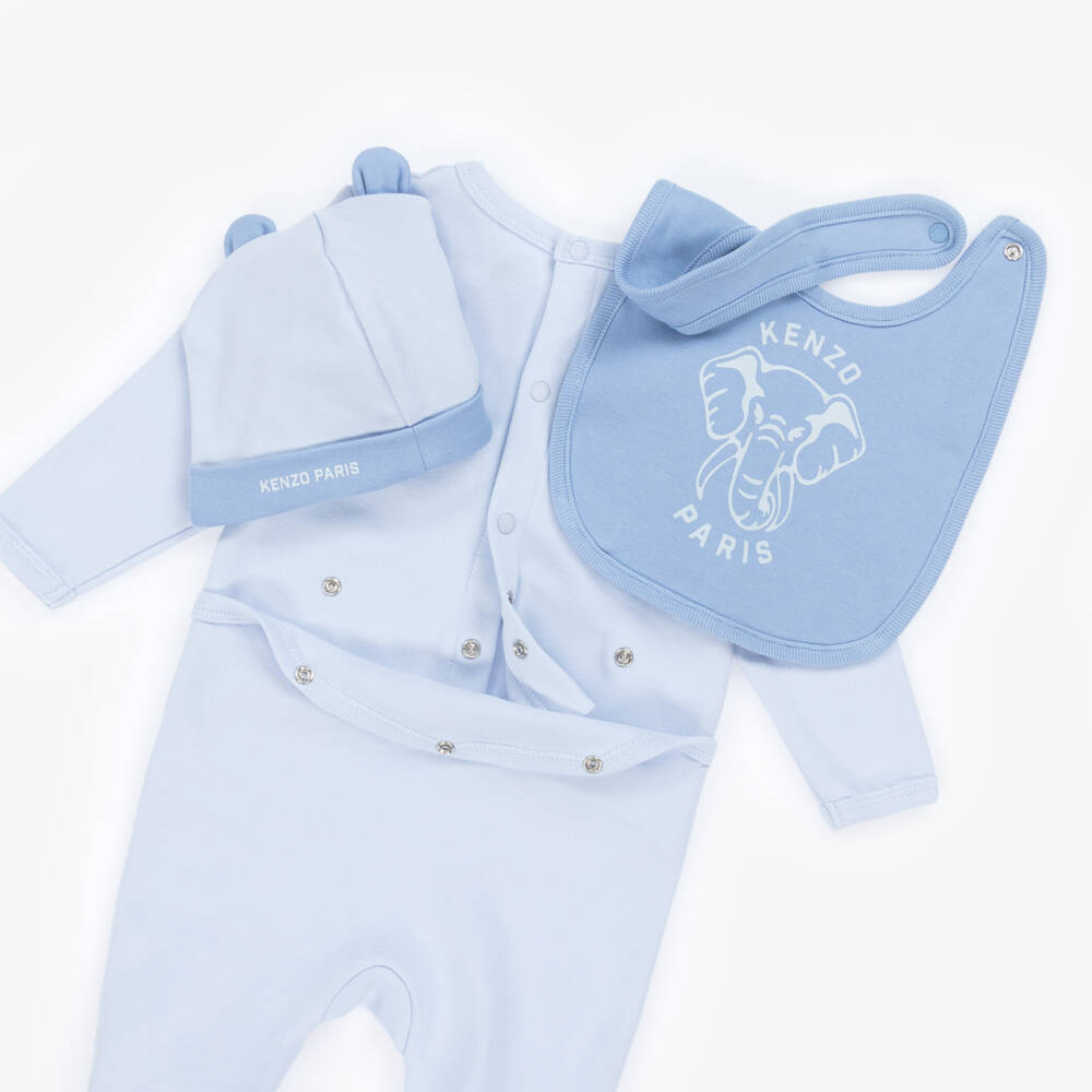 KENZO KIDS-Boys Blue Elephant Cotton Ensemble | Childrensalon Outlet