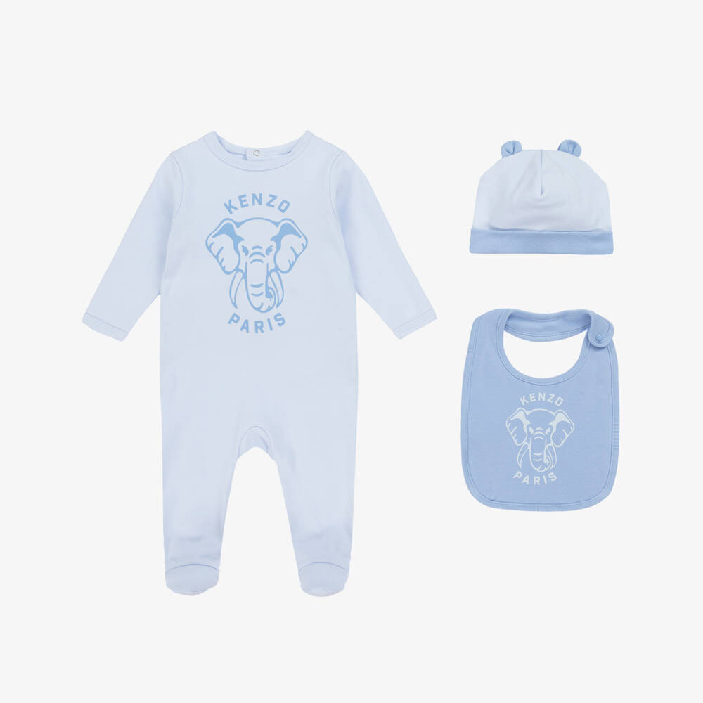 KENZO KIDS-Boys Blue Elephant Cotton Ensemble | Childrensalon Outlet