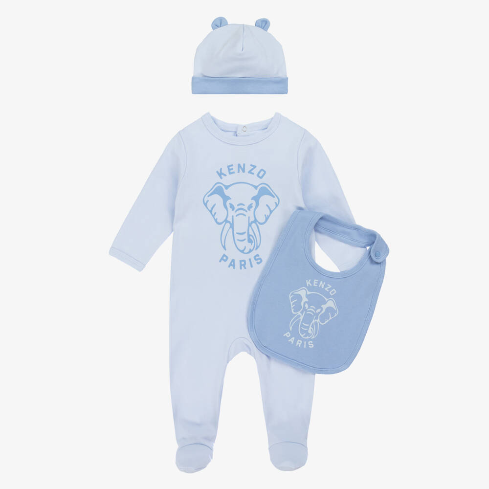 KENZO KIDS-Boys Blue Elephant Cotton Ensemble | Childrensalon Outlet