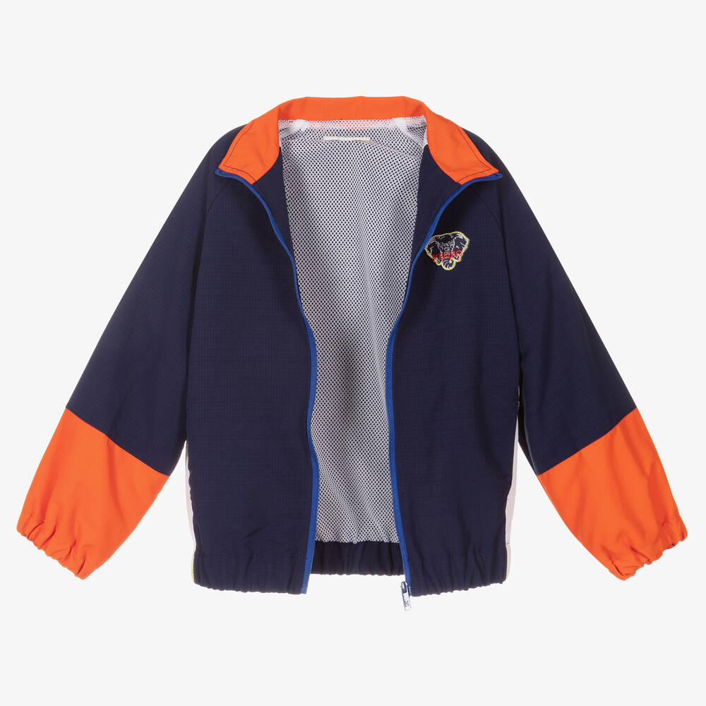 كينزو كيدز-جاكيت لون كحلي وبرتقالي وأبيض للأولاد | Childrensalon Outlet