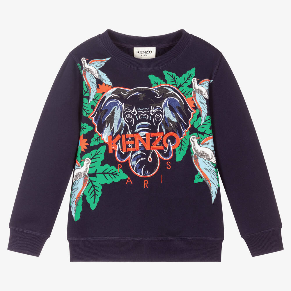 KENZO KIDS-Boys Blue Elephant Sweatshirt | Childrensalon Outlet