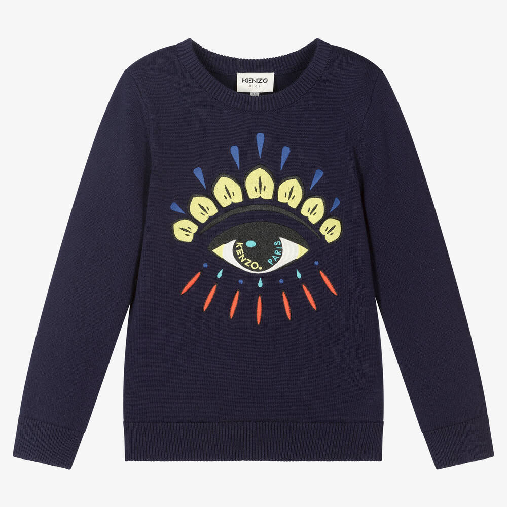 KENZO KIDS - Boys Blue Eye Logo Sweater | Childrensalon