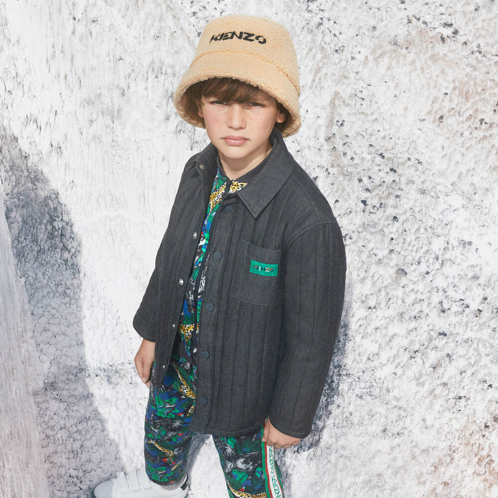 KENZO KIDS-توب بسحّاب جيرسي لون أزرق للأولاد | Childrensalon Outlet