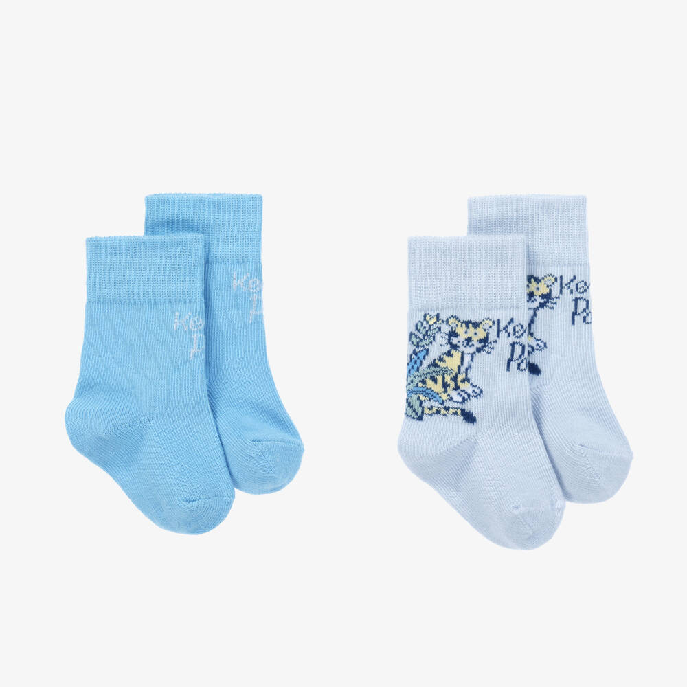 KENZO KIDS-Boys' Blue Knitted Ankle Socks Duo | Childrensalon Outlet