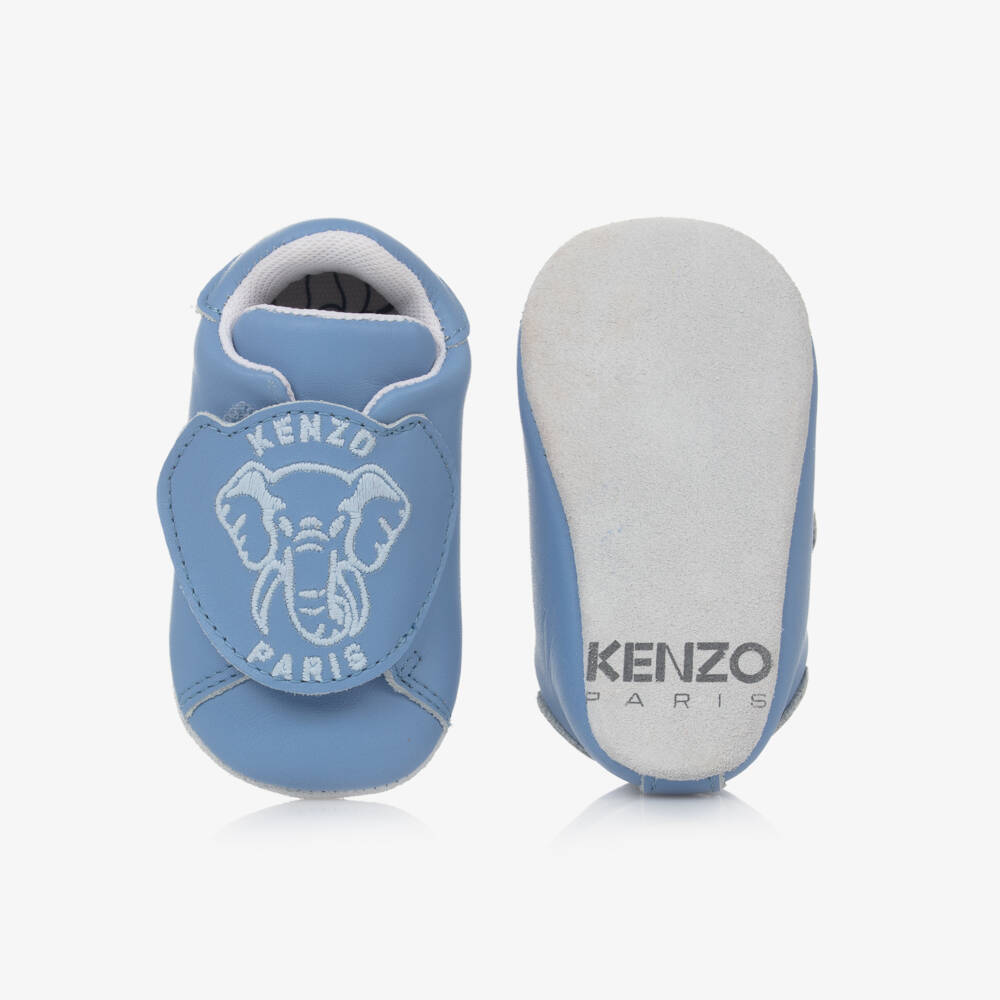 كينزو كيدز-حذاء لمرحلة قبل المشي جلد لون أزرق | Childrensalon Outlet
