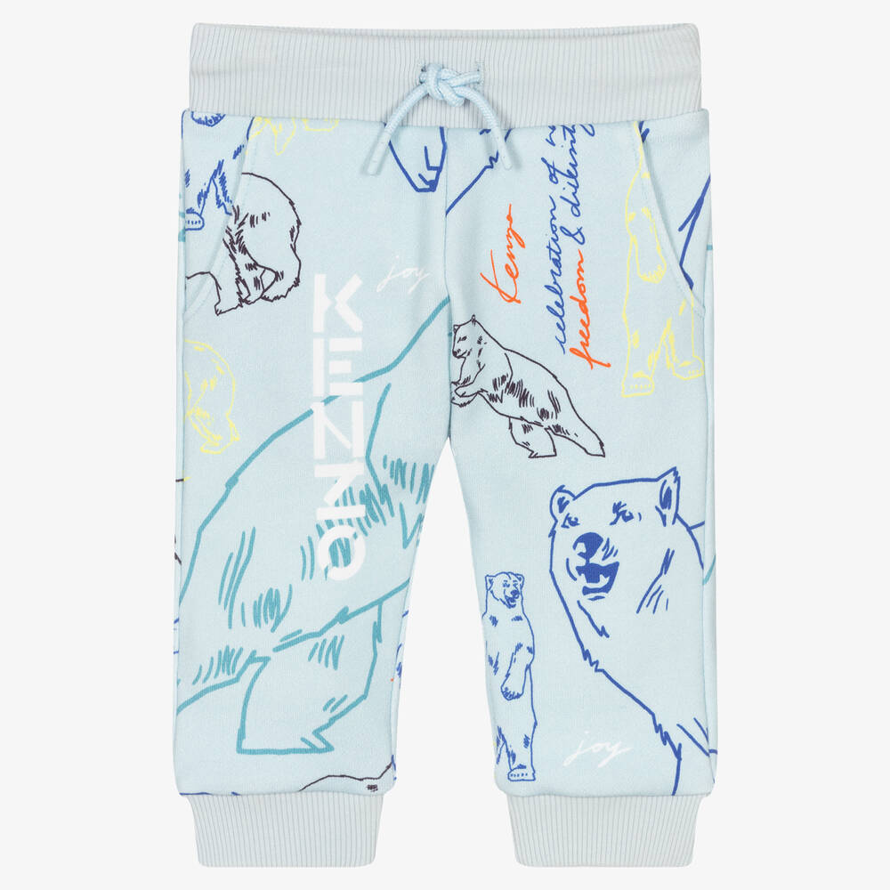 KENZO KIDS - Pantalon de jogging bleu en coton Garçon | Childrensalon