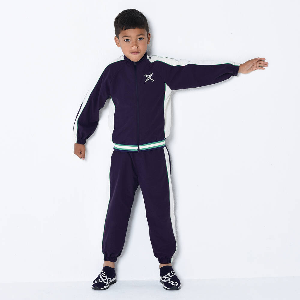 KENZO KIDS-Boys Blue Logo Joggers | Childrensalon Outlet