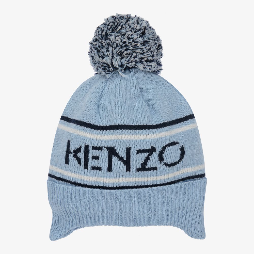 KENZO KIDS - Boys Blue Logo Knit Hat | Childrensalon