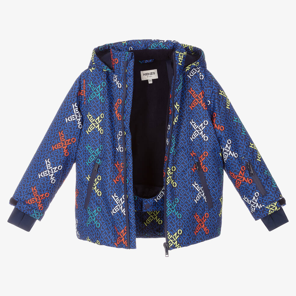 KENZO KIDS-Boys Blue Logo Ski Jacket | Childrensalon Outlet