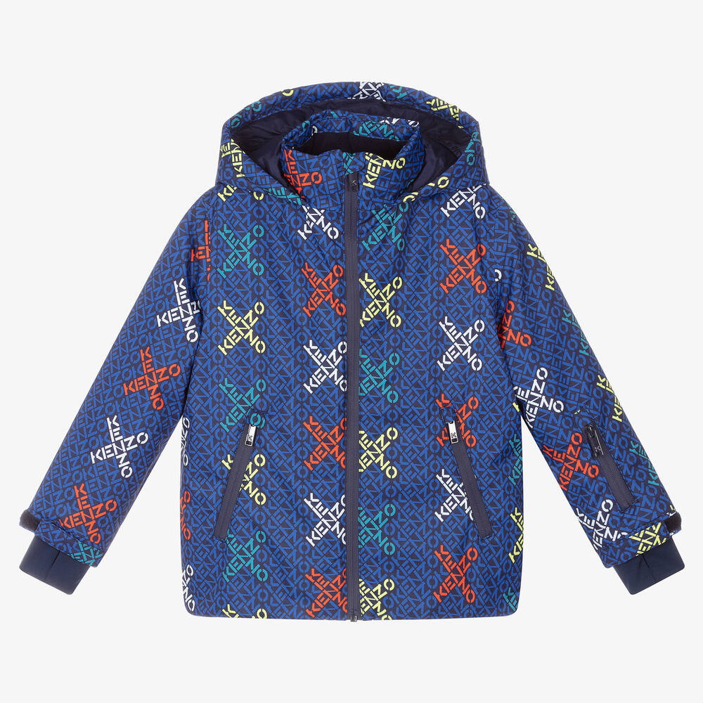 KENZO KIDS - Boys Blue Logo Ski Jacket | Childrensalon