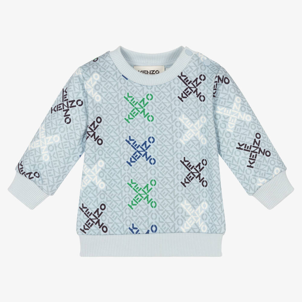 KENZO KIDS - Boys Blue Logo Sweatshirt | Childrensalon