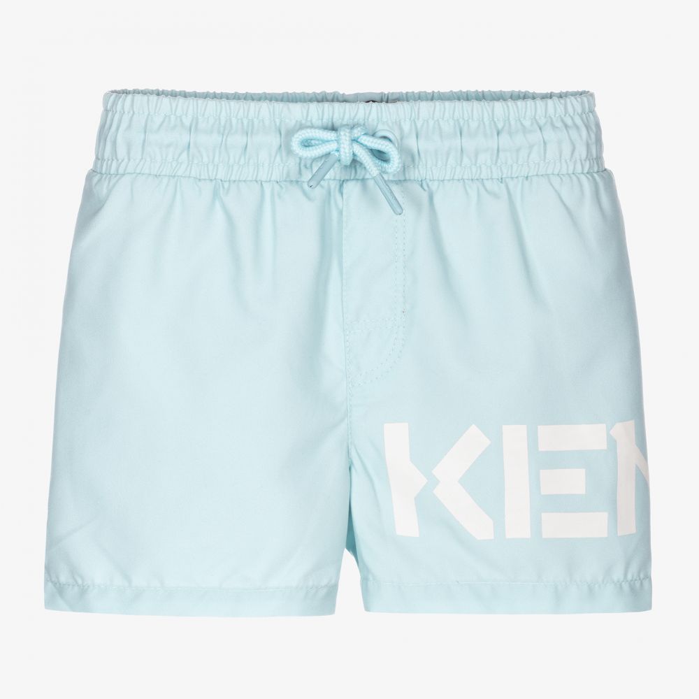 KENZO KIDS - Boys Blue Logo Swim Shorts  | Childrensalon