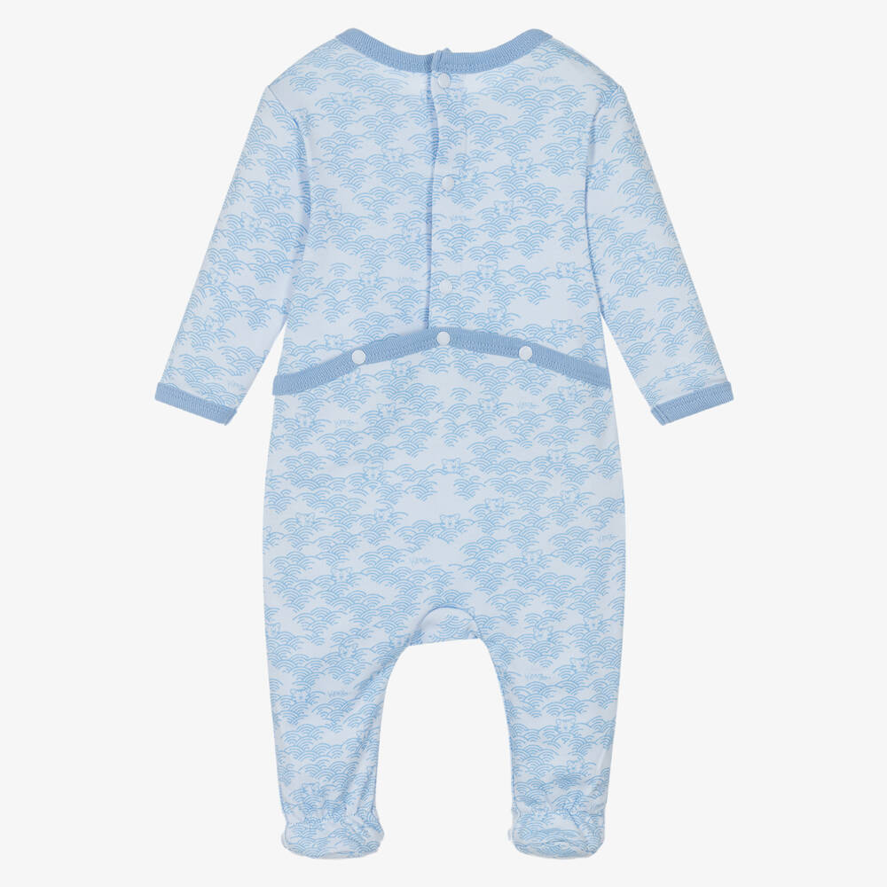 KENZO KIDS-Boys Blue Organic Cotton Sleepsuit | Childrensalon Outlet