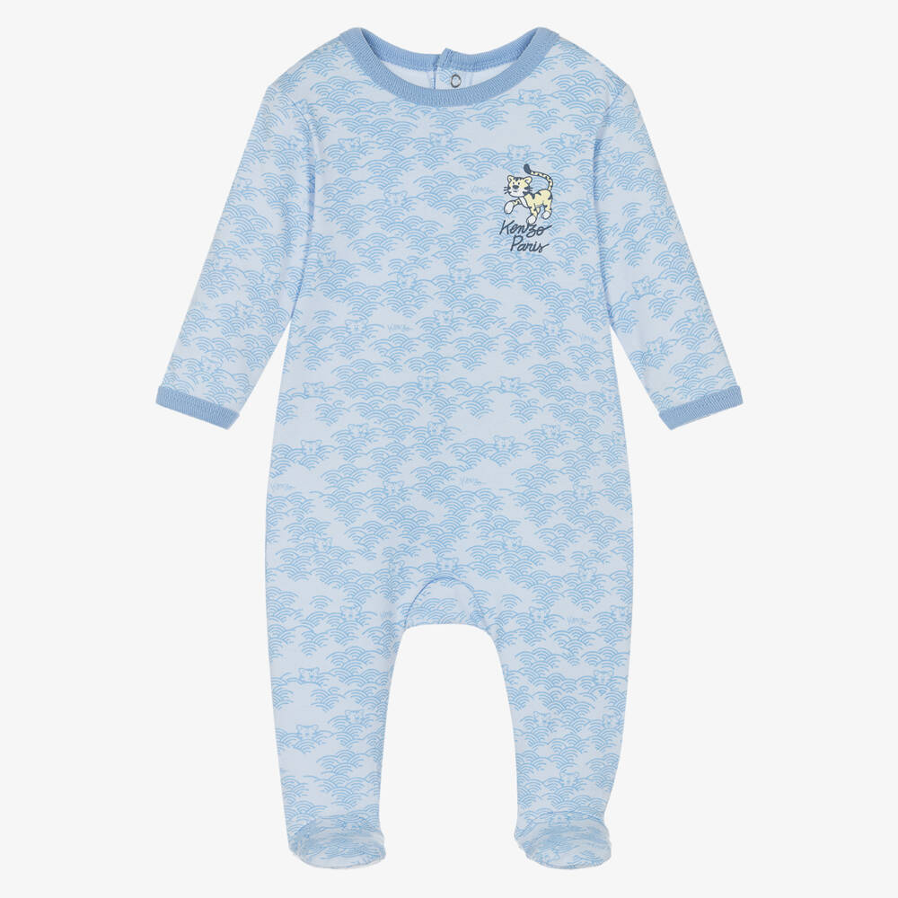 KENZO KIDS-Синий органический хлопковый комбинезон для мальчиков | Childrensalon Outlet