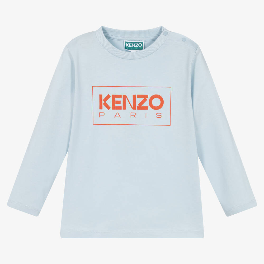 KENZO KIDS-توب قطن عضوي لون أزرق للأولاد | Childrensalon Outlet