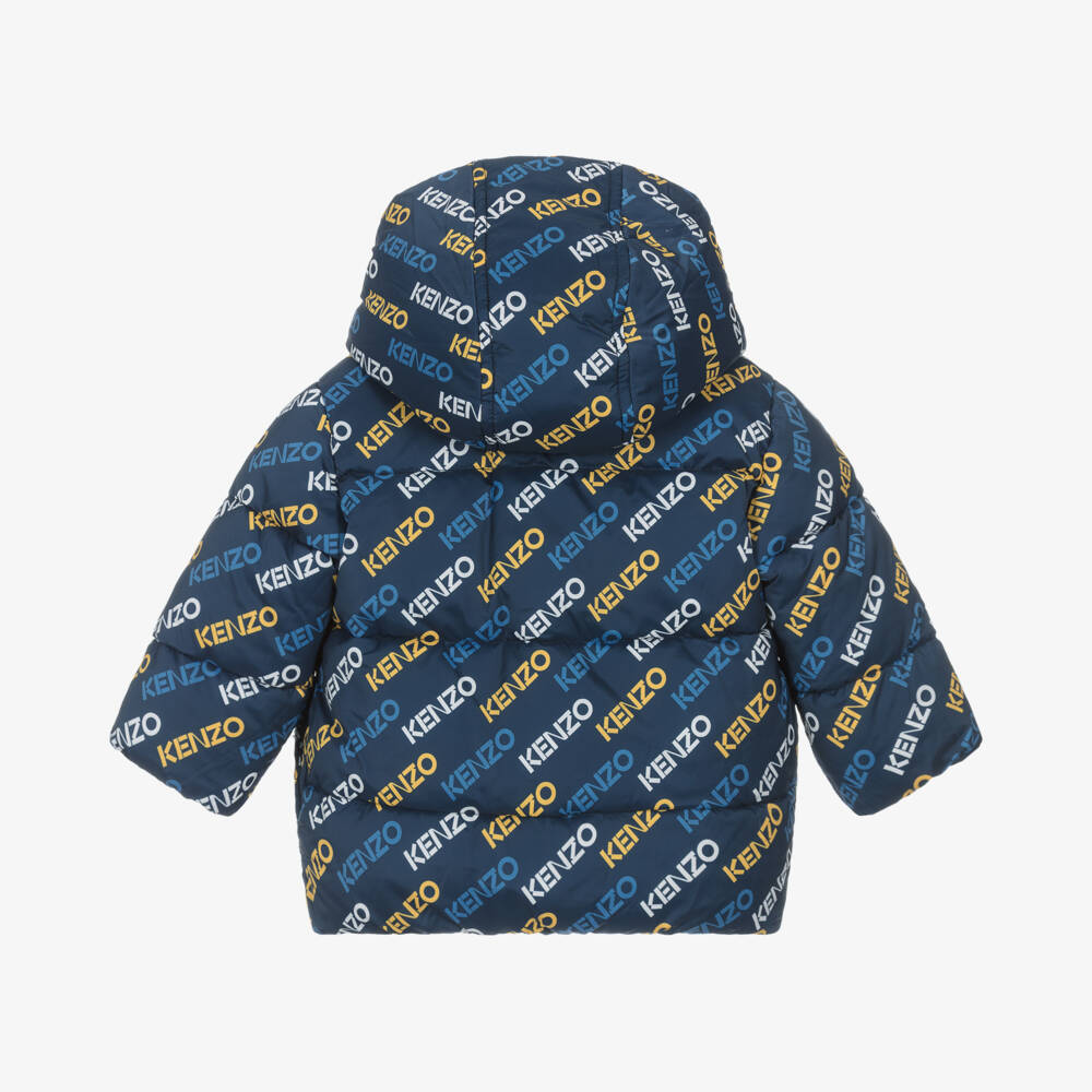 KENZO KIDS-معطف بافر أطفال ولادي بوجهين لون كحلي | Childrensalon Outlet