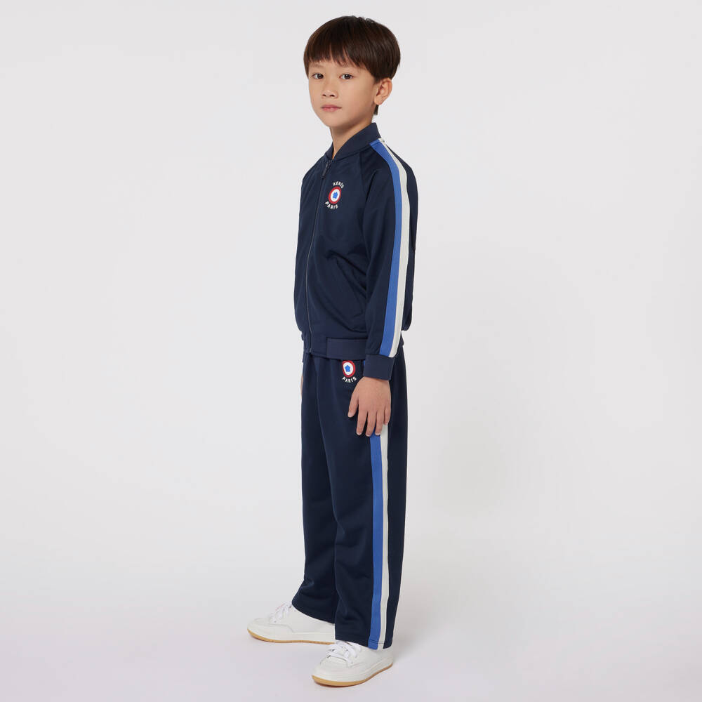 KENZO KIDS-Boys Blue Stripe Zip Jacket | Childrensalon Outlet