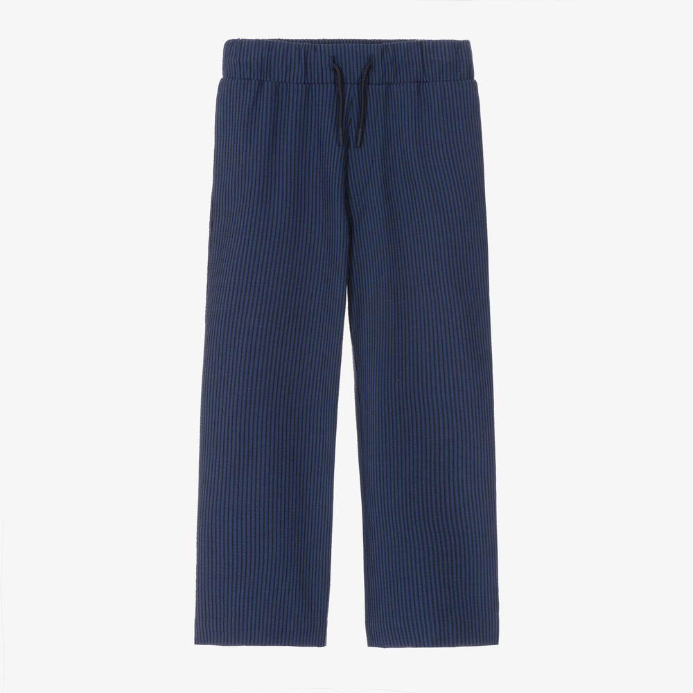KENZO KIDS - Pantalon bleu rayé en seersucker | Childrensalon