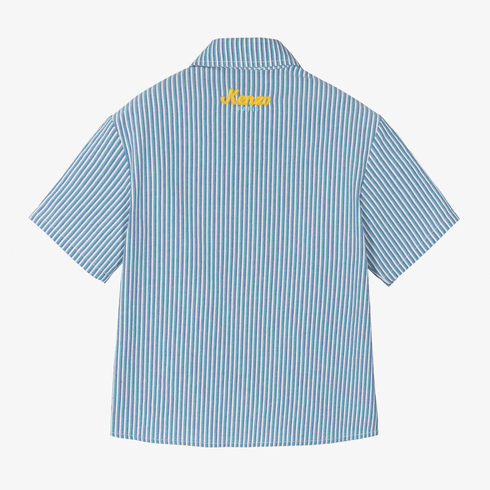 KENZO KIDS - Boys Blue Striped Shirt | Childrensalon Outlet