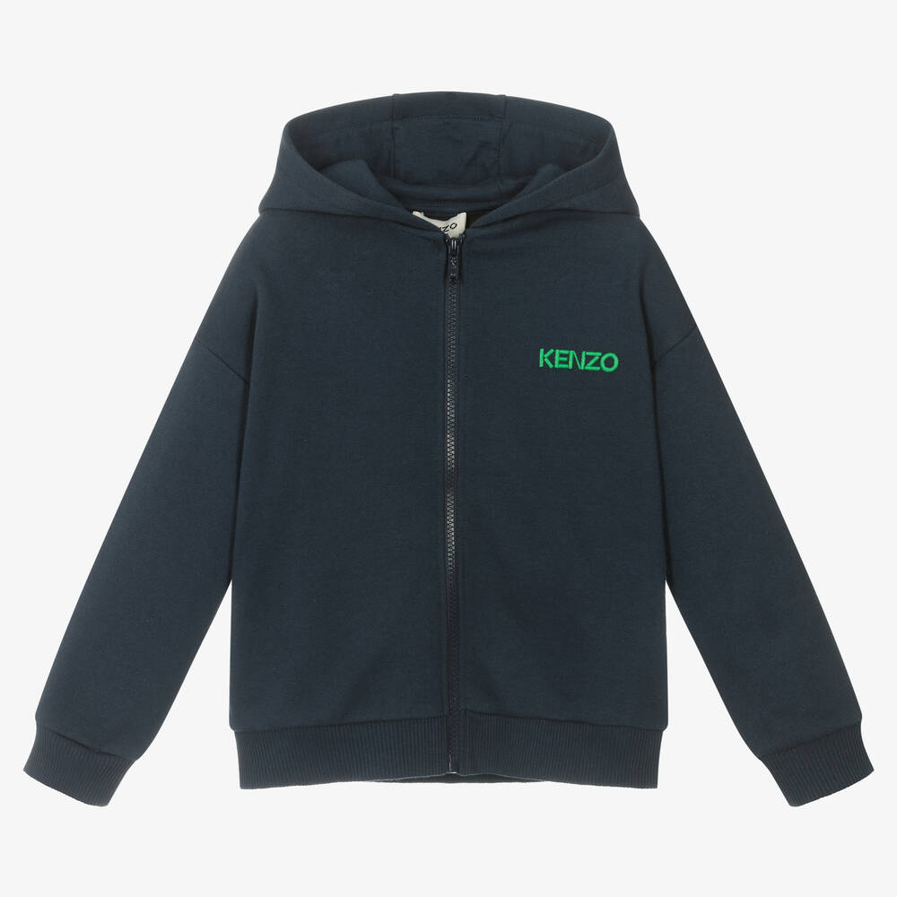 KENZO KIDS - Blaue Tiger & Friends Kapuzenjacke | Childrensalon