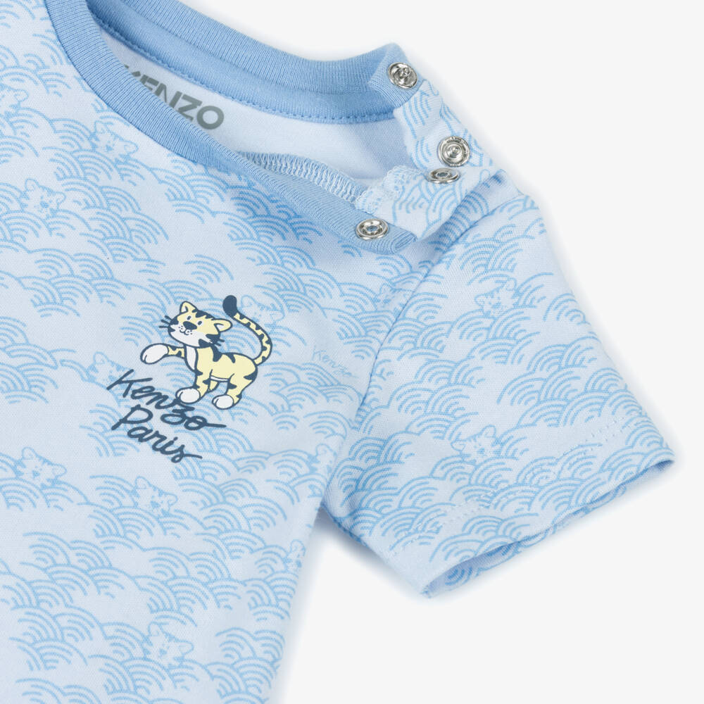KENZO KIDS-Boys Blue Tiger Print Set | Childrensalon Outlet