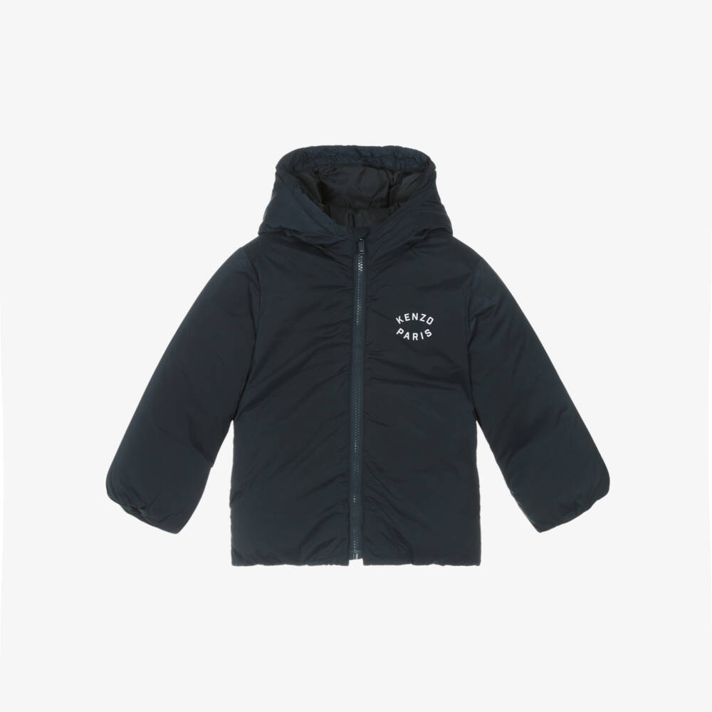 KENZO KIDS-Boys Blue Tiger Quilted Jacket | Childrensalon Outlet