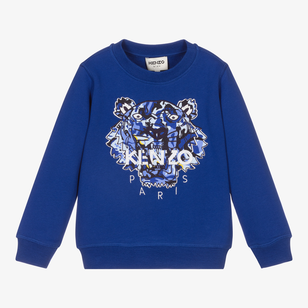 KENZO KIDS - Blaues Tiger-Sweatshirt (J) | Childrensalon