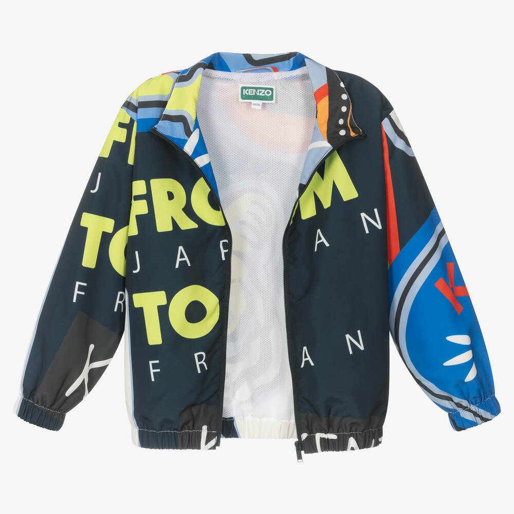 KENZO KIDS Coupe vent bleu zipp gar on Childrensalon Outlet