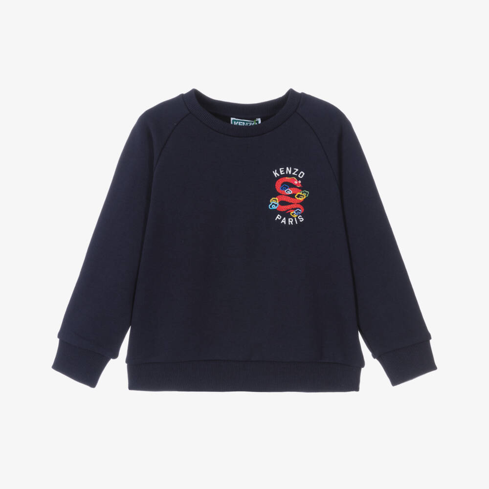 KENZO KIDS-Boys Cerulean Serpent Cotton Sweatshirt | Childrensalon Outlet