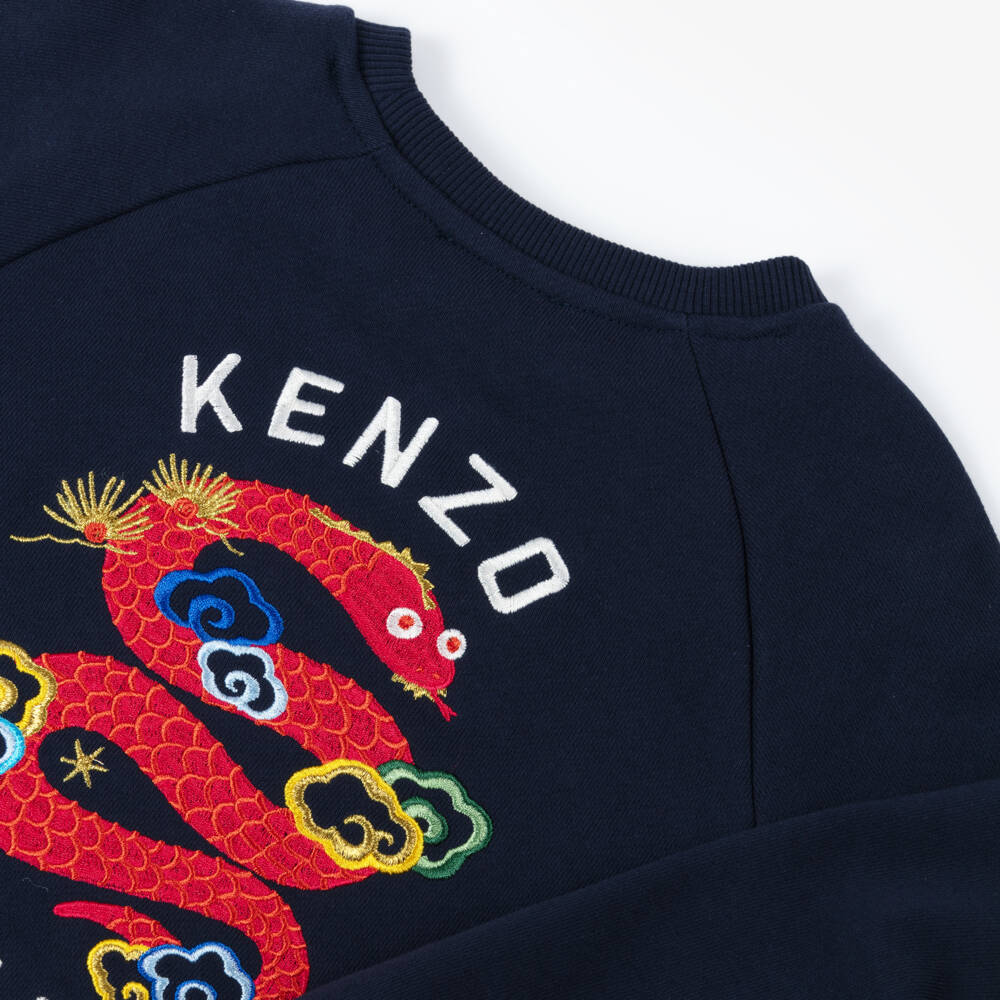 KENZO KIDS-Boys Cerulean Serpent Cotton Sweatshirt | Childrensalon Outlet