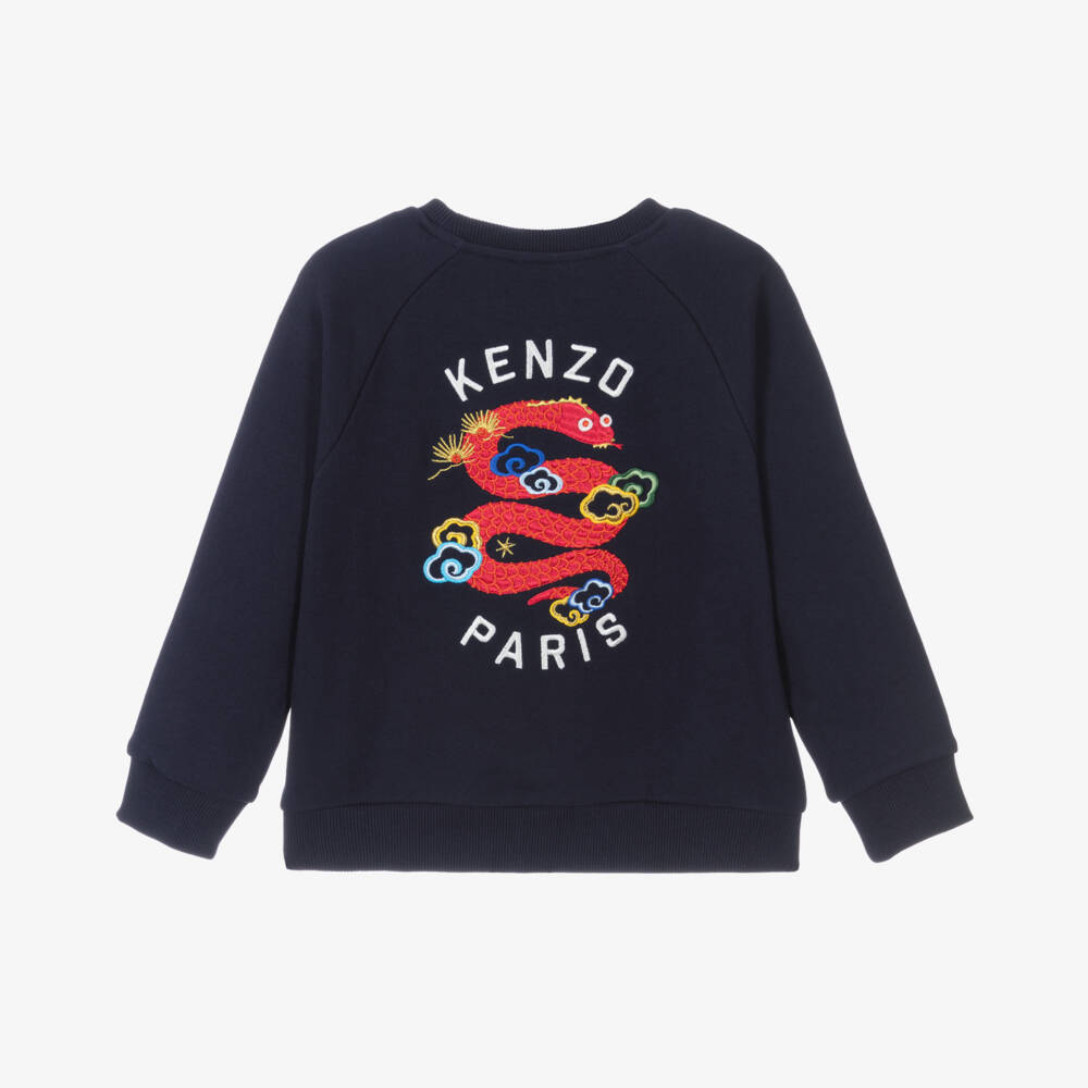 KENZO KIDS-Boys Cerulean Serpent Cotton Sweatshirt | Childrensalon Outlet