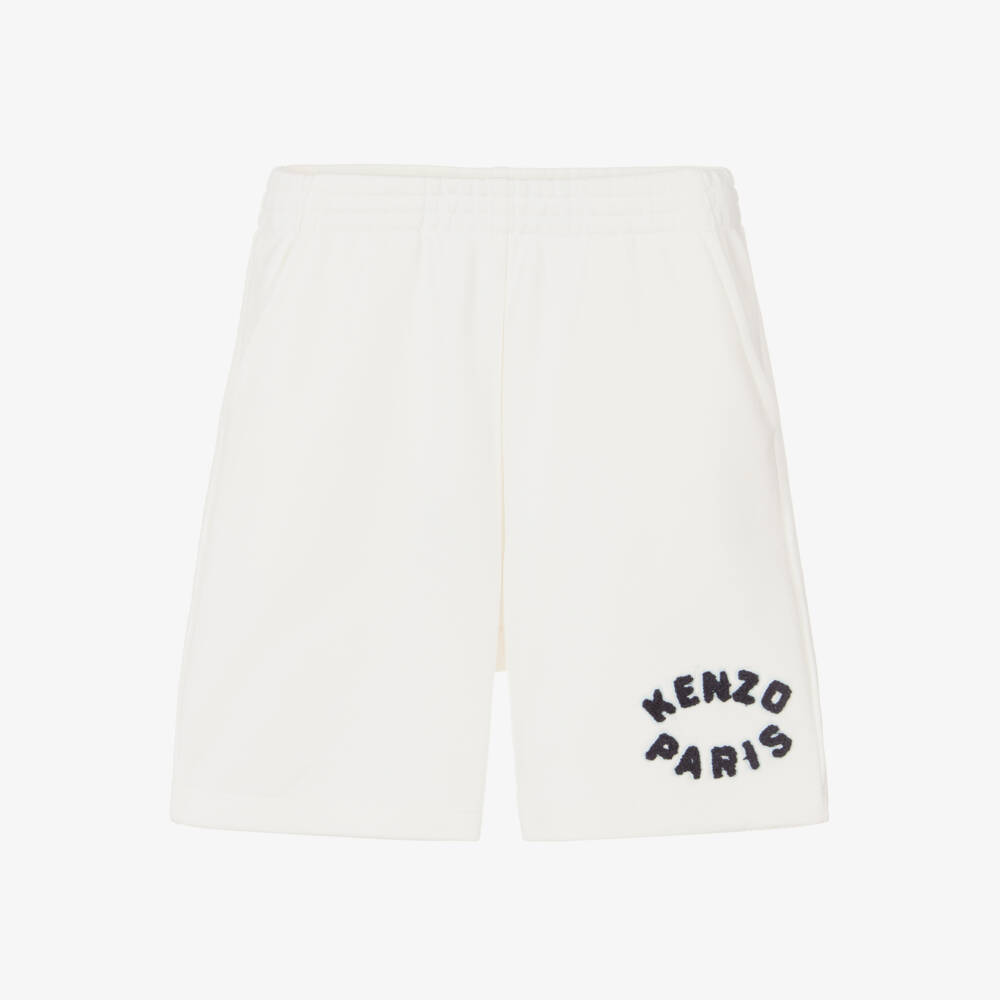 KENZO KIDS-شورت قطني أبيض كلاسيكي للأولاد | Childrensalon Outlet