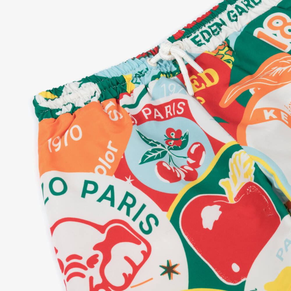 KENZO KIDS-Boys Colorful Fruit Print Swimwear | Childrensalon Outlet