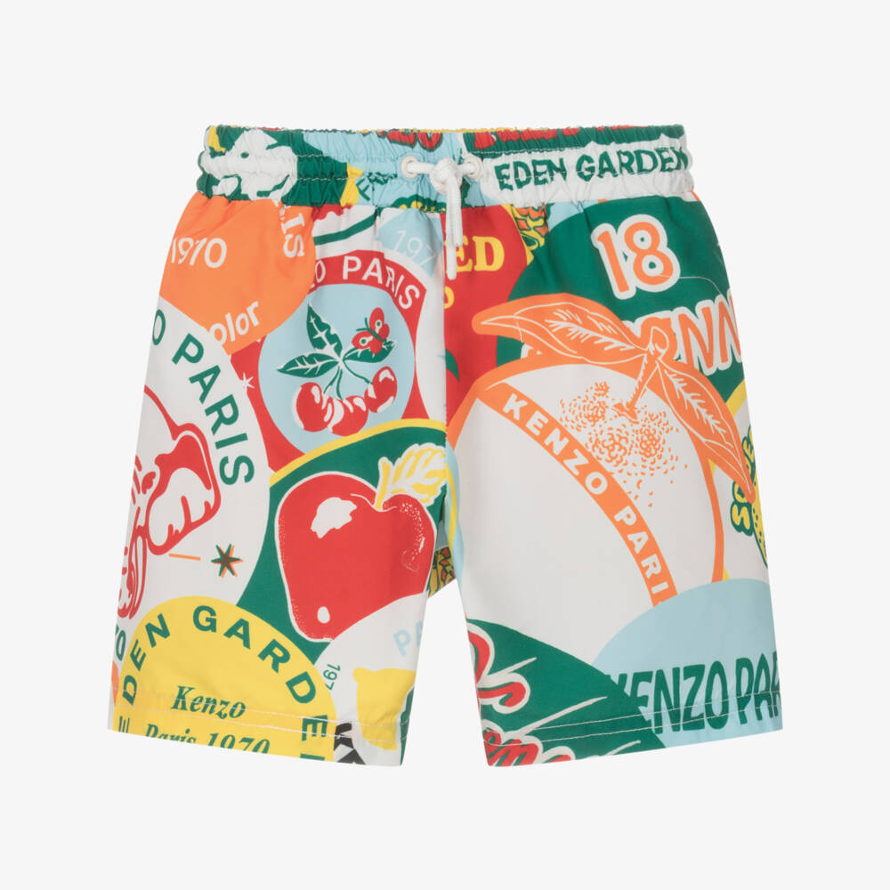 KENZO KIDS-Boys Colorful Fruit Print Swimwear | Childrensalon Outlet