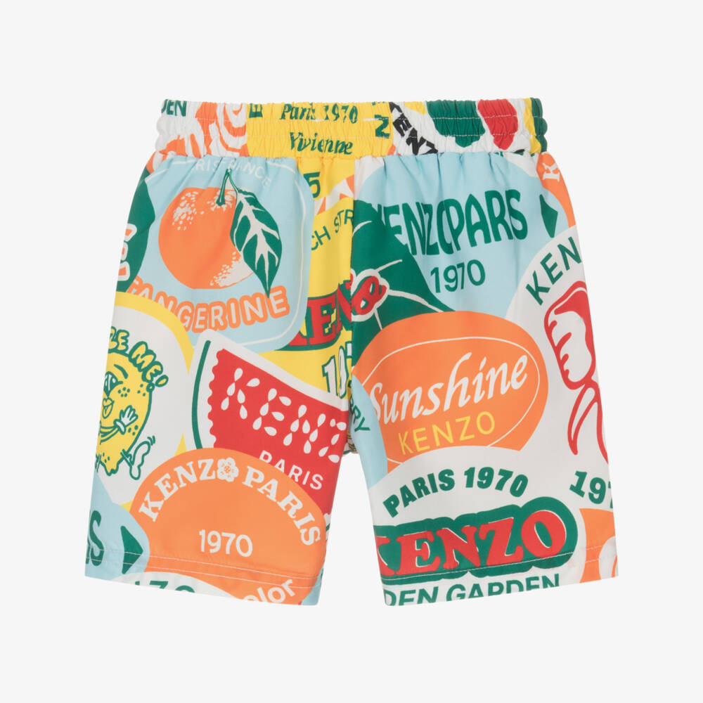 KENZO KIDS-Boys Colorful Fruit Print Swimwear | Childrensalon Outlet