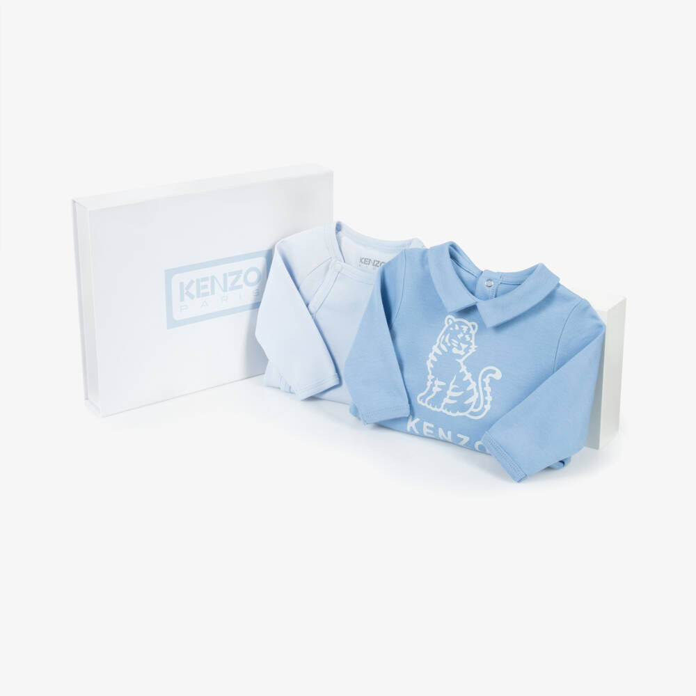 KENZO KIDS-Boys Cotton Blue Duo Babygrows | Childrensalon Outlet