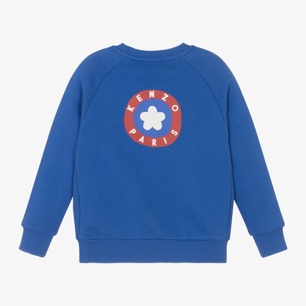 KENZO KIDS-سويتشيرت قطن لون أزرق للأولاد | Childrensalon Outlet