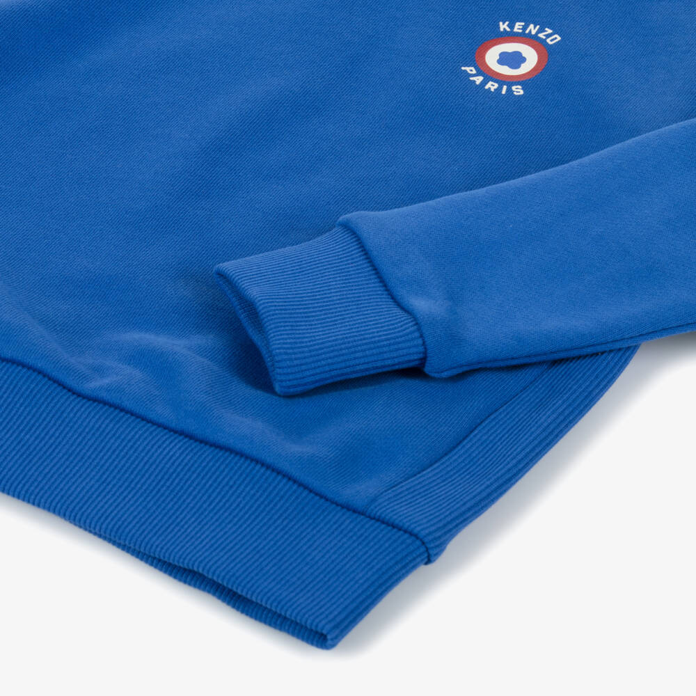 KENZO KIDS-سويتشيرت قطن لون أزرق للأولاد | Childrensalon Outlet