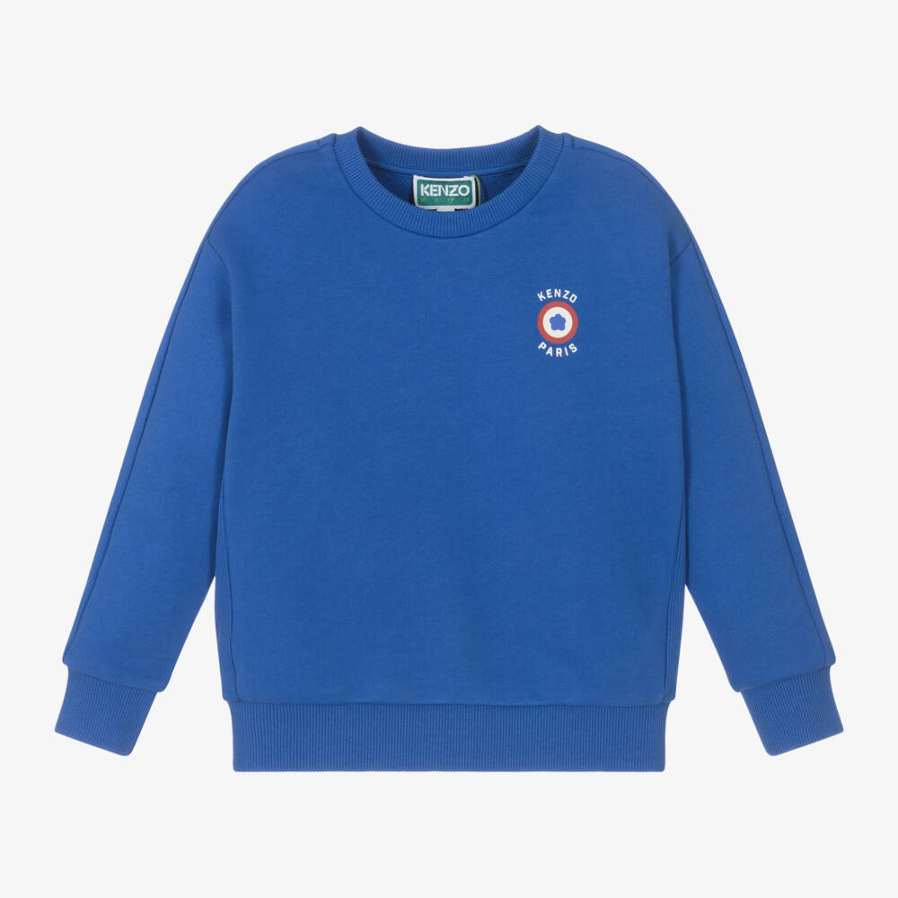 KENZO KIDS-Boys Cotton Blue Sweatshirt | Childrensalon Outlet