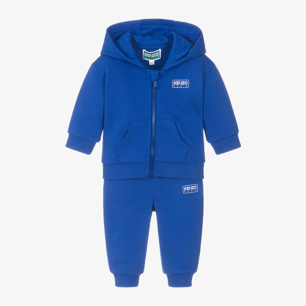 KENZO KIDS-Boys Cozy Blue Organic Tracksuit | Childrensalon Outlet