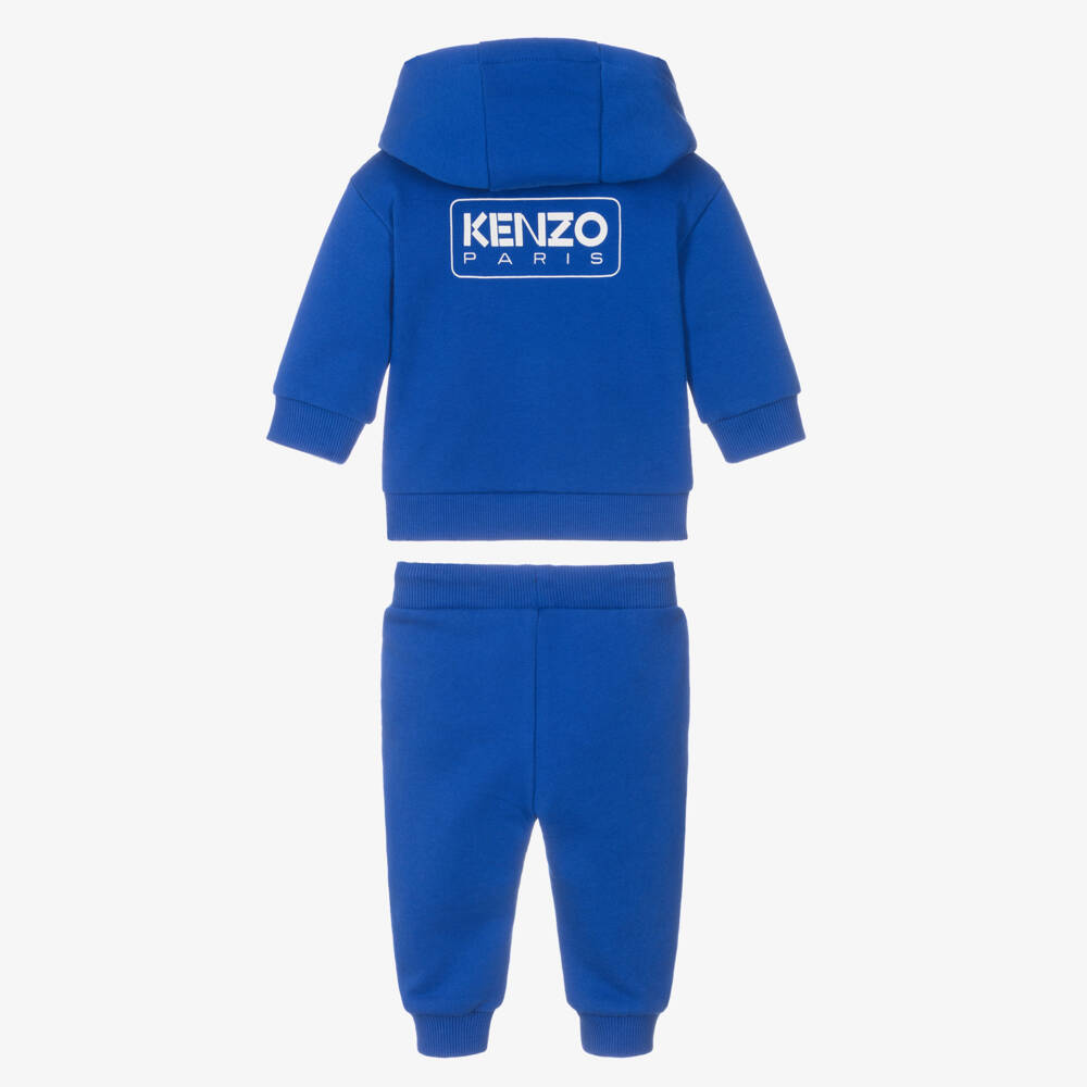 KENZO KIDS-Boys Cozy Blue Organic Tracksuit | Childrensalon Outlet
