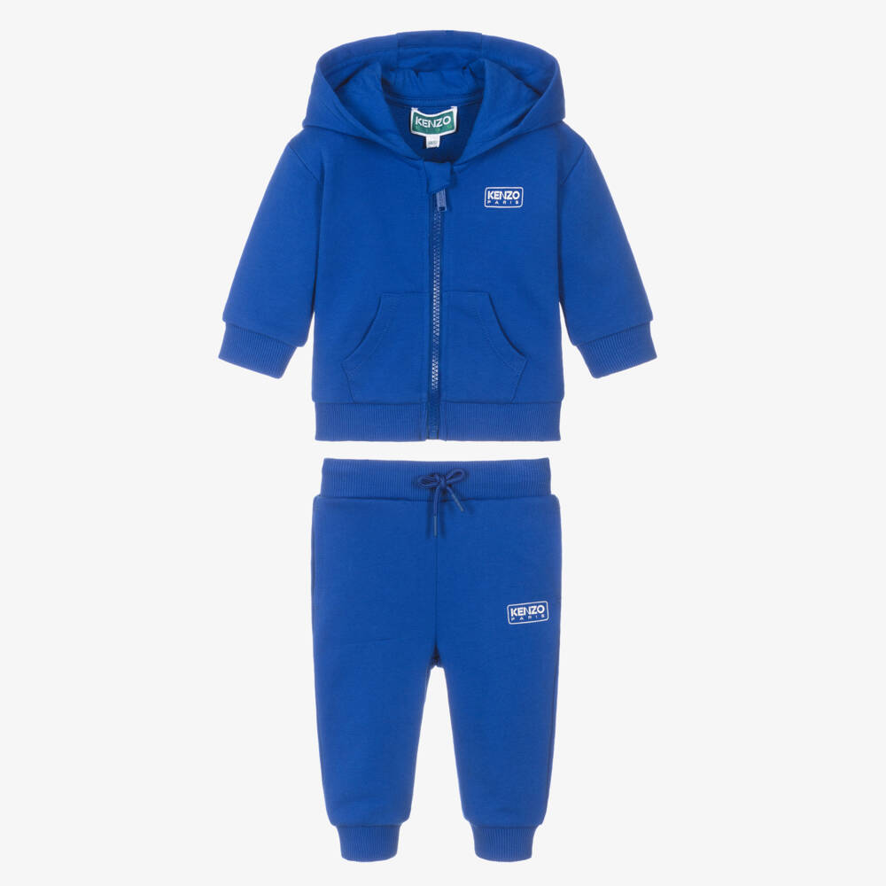 KENZO KIDS-Boys Cozy Blue Organic Tracksuit | Childrensalon Outlet